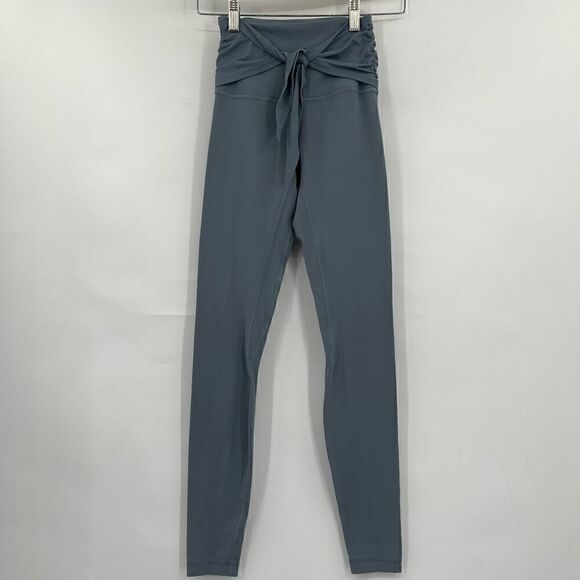 Lululemon Light Teal Full Length High Rise Wrap Waist Tie Align Leggings Size 2